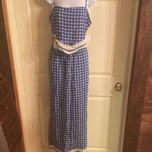 Sienna Sky Blue and White Jumpsuit